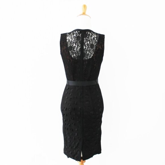 NEW Byron Lars Beauty Mark Gisella Lace & Button Classic Black Sheath Dress, 0P - Picture 6 of 14